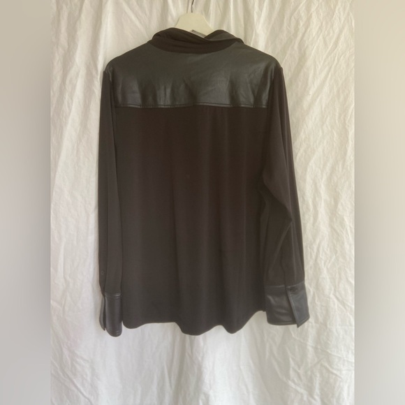 Lane Bryant Black Casual leather Button Down Shirt Size 18/20 NEW - Picture 7 of 12